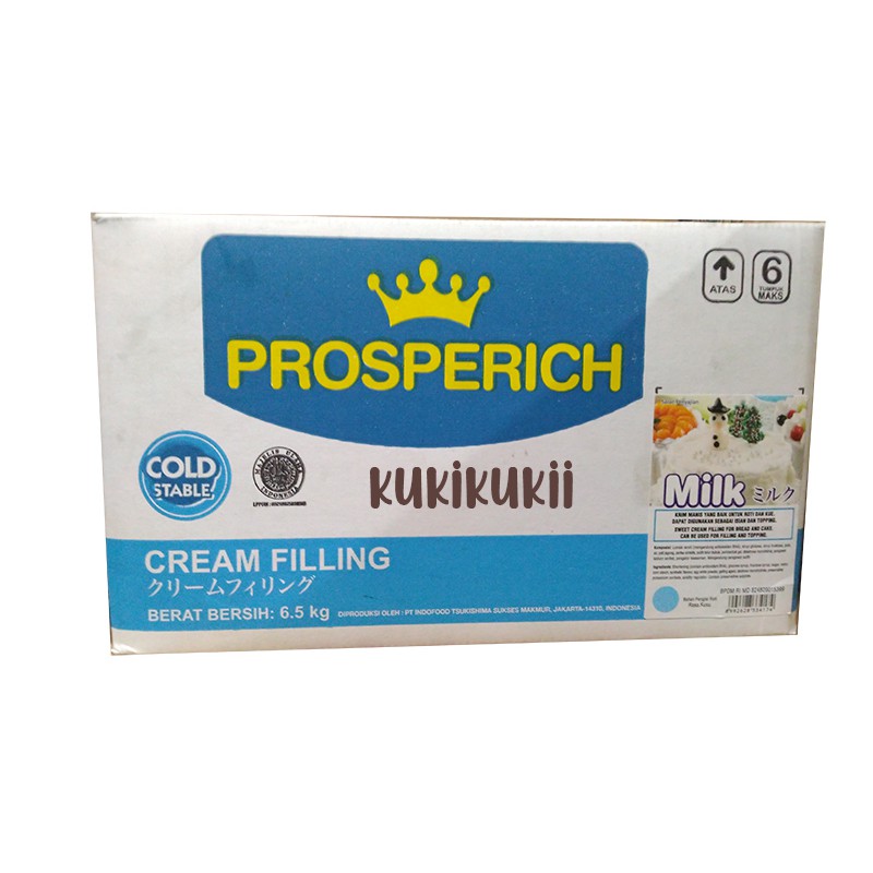 Jual Prosperich Cream Filling Rasa Milk 6.5KG filling krim rasa susu 6. ...