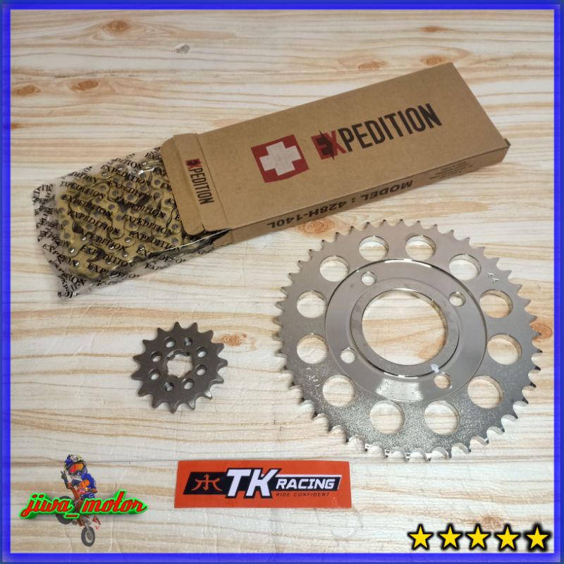 Jual gear set 428 TK racing SSS CB 150R CBR 150R Sonic verza mega pro