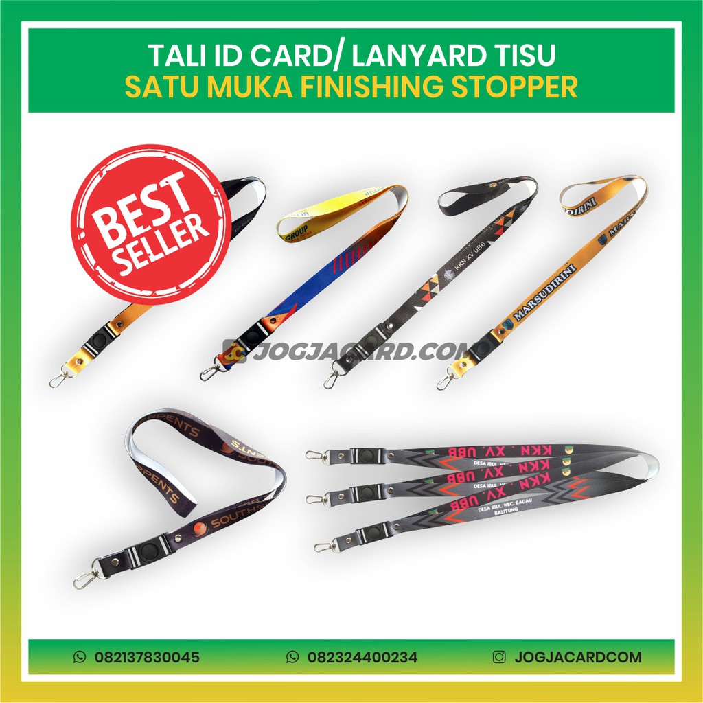 Jual Tali Id Card Tisu Satu Muka Stopper Tali Lanyard Lanyard Custom Tali Id Card