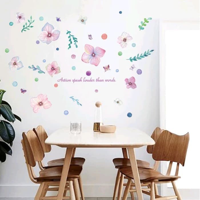 Jual Stiker Dinding Kaca Wall Sticker Lukisan Pastel Bunga Kupu Kupu Shopee Indonesia