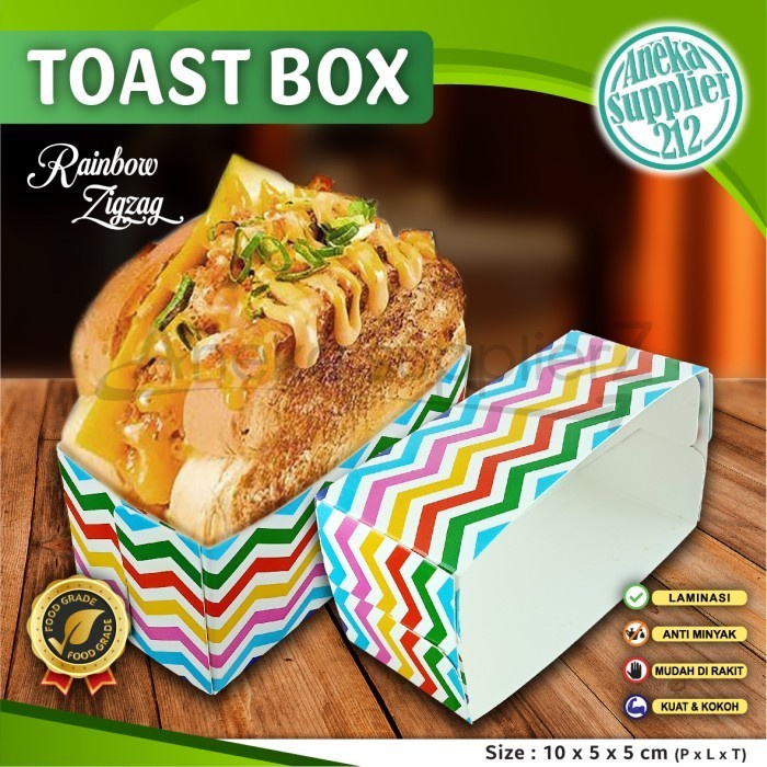 Jual Kotak Dus Roti Bakar- Box Toast CHEVRON (50 pcs) | Shopee Indonesia
