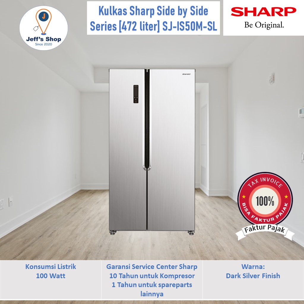 Jual Kulkas Sharp [Side by Side Series] SJIS50MSL Inverter Compressor