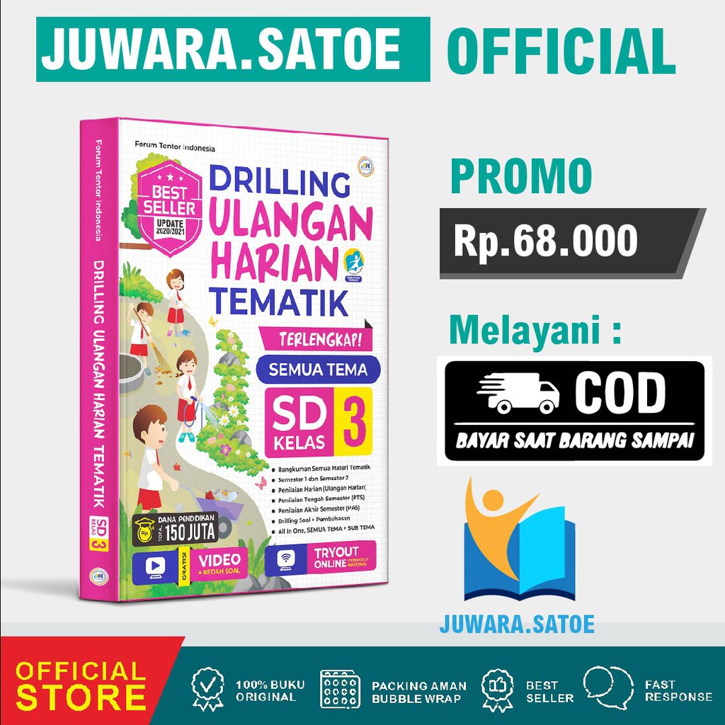 Jual BUKU TEMATIK KELAS 3 Drilling Ulangan Harian Tematik Kelas 3 SD ...