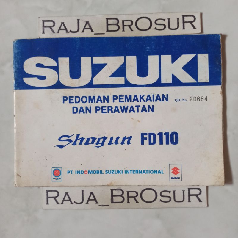 Jual Buku pedoman pemakaian dan perawatan/Manual book Suzuki Shogun ...