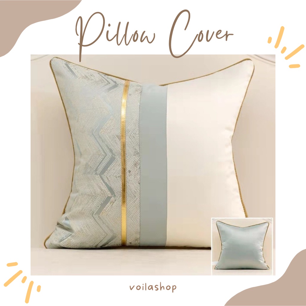 Jual LC Sarung Bantal Sofa Kursi Gold Mewah Estetik Import