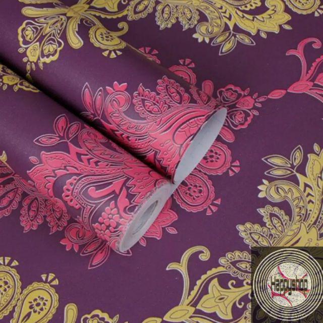 Jual Wallpaper Dinding Stiker Uk 9m 45cm Batik Gold Vintage Shopee