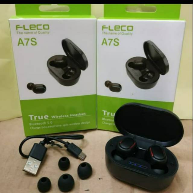 Jual Headset Bluetooth TWS Fleco A7S Earphone Wireless Bluetooth