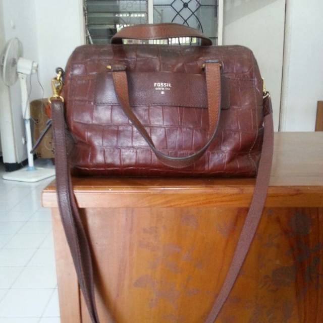 Jual Tas FOSSIL Amanda Satchel Dark Brown Shopee Indonesia