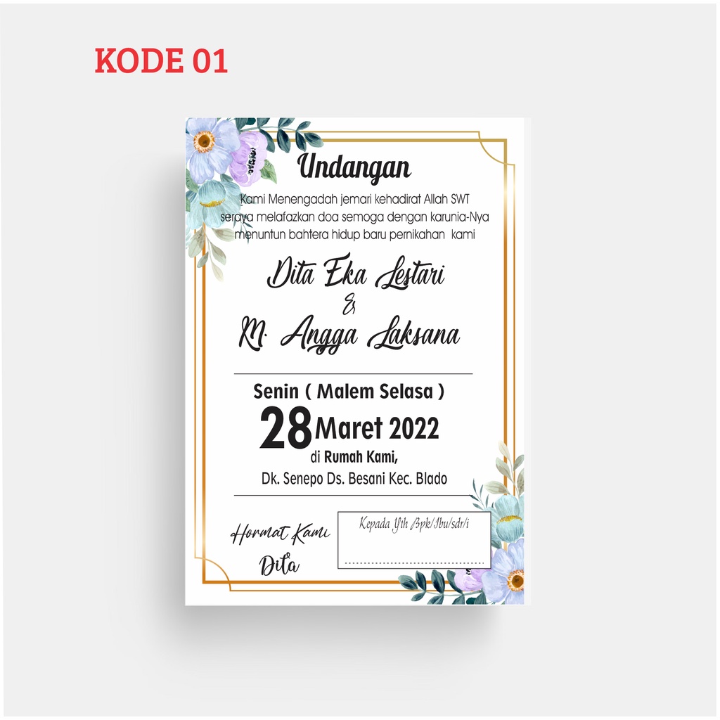 Jual cetak UNDANGAN MINI | UNDANGAN KOPI | UNDANGAN PERNIKAHAN ( KODE