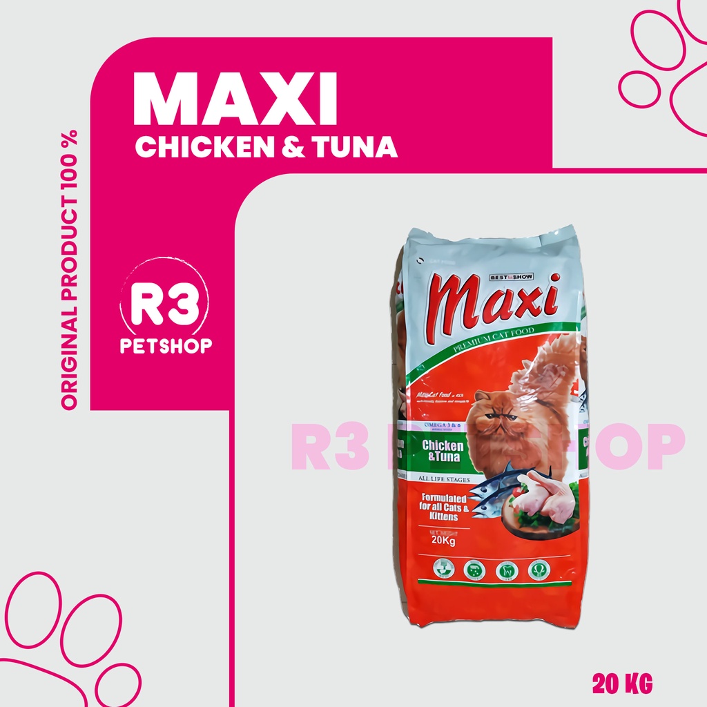 Jual Makanan Kucing MAXI Cat 20kg Chicken Tuna ( Grab gosend ) | Shopee ...