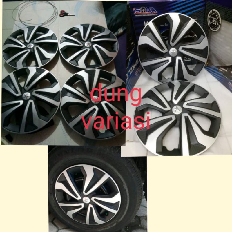 Jual Dop velg cover tutup whelldop hitam list silver ring 13 & 14 mobil ...