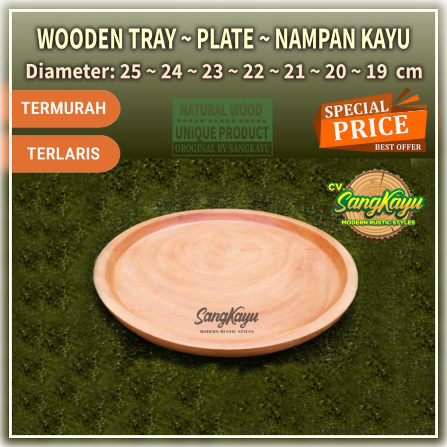 Jual Wooden Tray Wooden Plate D Cm Nampan Kayu Piring Kayu Piring