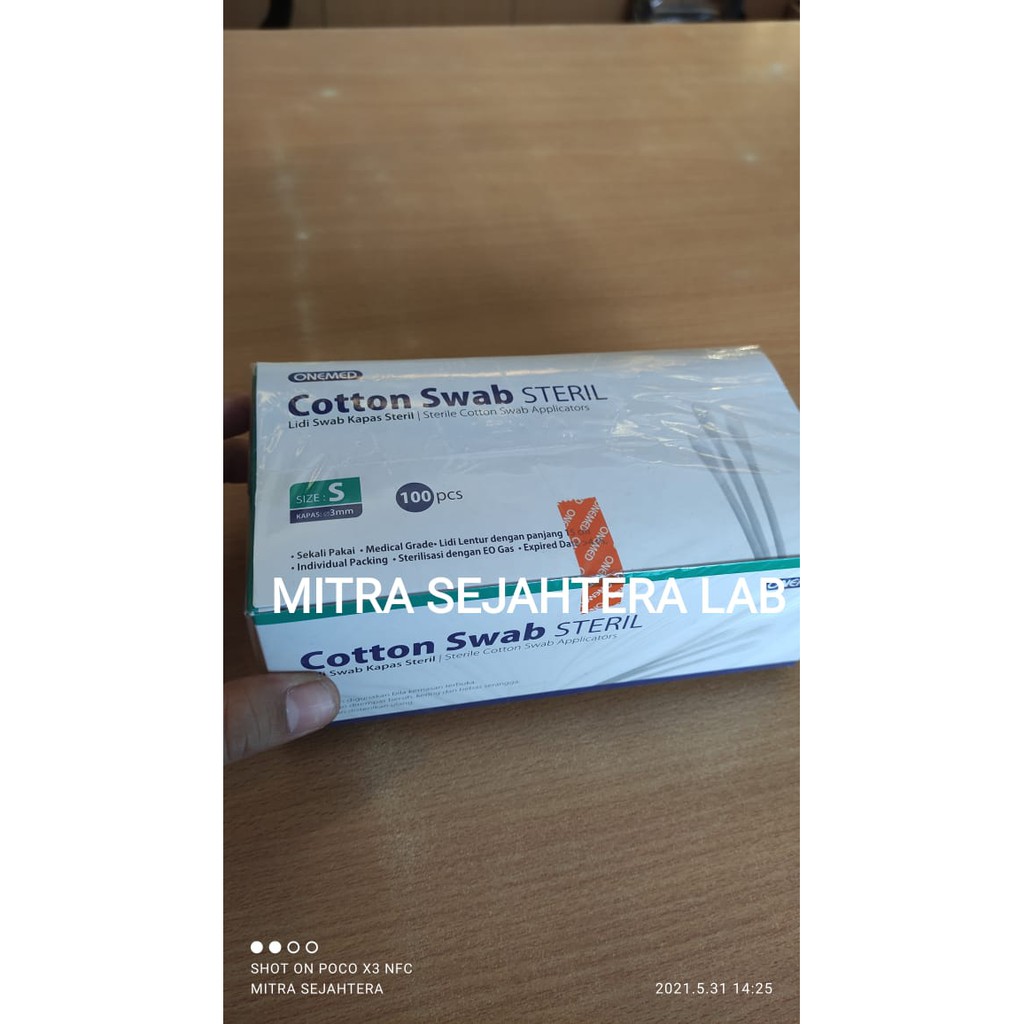 Jual Cotton Kayu Ulas sterile untuk microbiologi Onemed isi 100/box ...