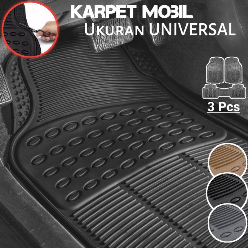 Jual Karpet Mobil PVC Ukuran Universal 3 pcs 2 baris depan belakang Fit ...