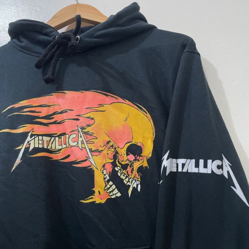 Metallica flaming skull hoodie best sale