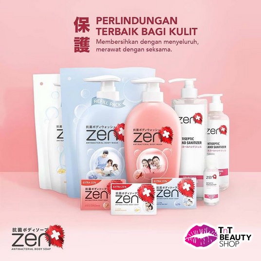 Jual Zen Antibacterial Body Wash Refill 400 mL Botol 500 mL Shiso