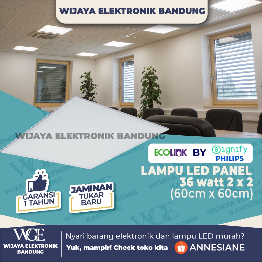 Jual Lampu Panel LED RMI 2x2 36 Watt Ecolink 60cm x 60cm GARANSI 1 ...
