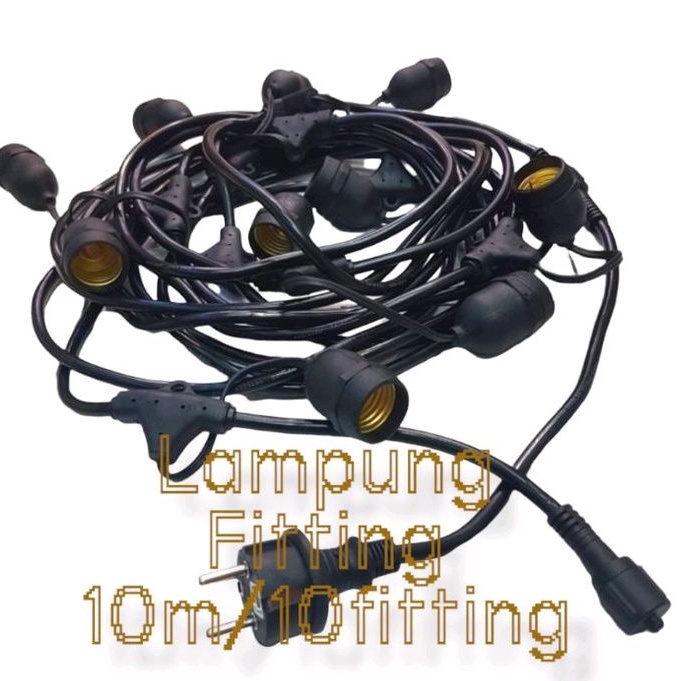 Jual KABEL FITTING GANTUNG OUTDOOR 10m/ 10 FITTING FITING LAMPU CAFE ...