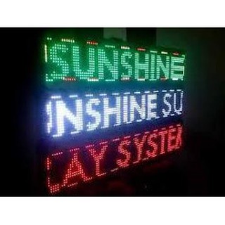 Jual 2 meter running text led display warna biru atau satu warna ...