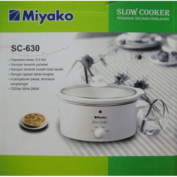 Jual SLOW COOKER MIYAKO 395 WATT 6.3 LITER SC630 QUALITAS GOOD ORI (SNI) Shopee Indonesia