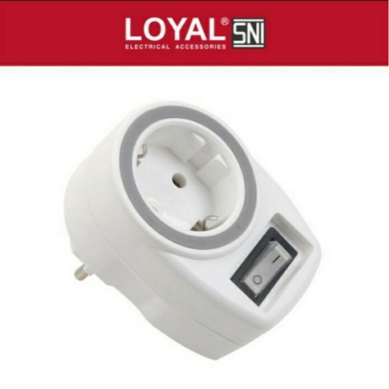 Jual steker stop kontak arde 1 lubang warna + saklar on off loyal SNI ...