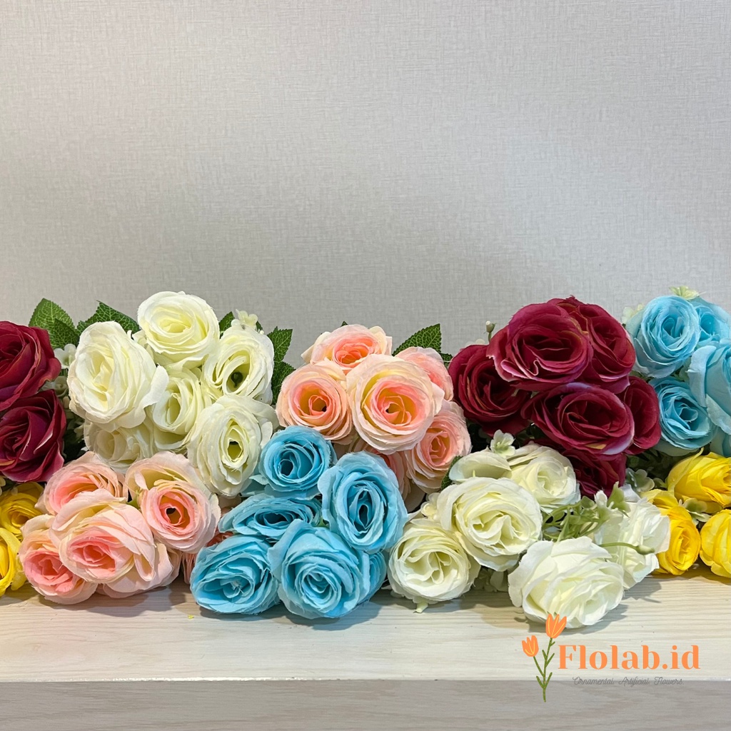 Jual BUNGA ARTIFICIAL PREMIUM MINI DIAMOND ROSE 5 HEADS - MAWAR (A00322 ...