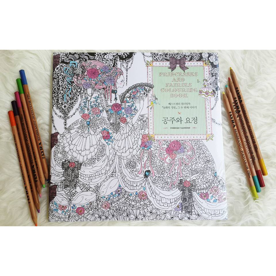 Jual ORIGINAL Princess & Fairies Adult Colouring Coloring Book Tomoko