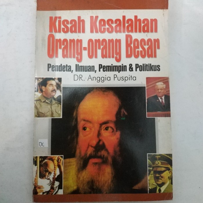 Jual KISAH KESALAHAN ORANG ORANG BESAR PENDETA,ILMUAN,PEMIMPIN