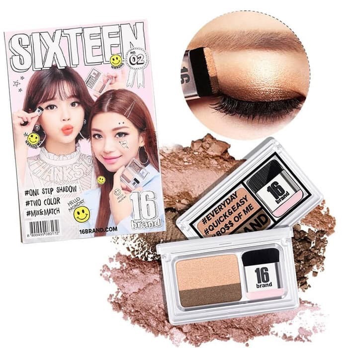 Jual SIXTEEN eyeshadow gradasi natural No 2 - Damage | Shopee Indonesia