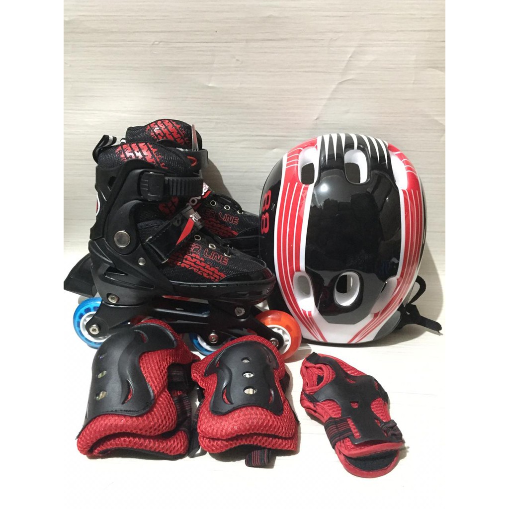 Jual SEPATU RODA ANAK POWERLINE FULL SET DEKER DAN HELM | Shopee Indonesia
