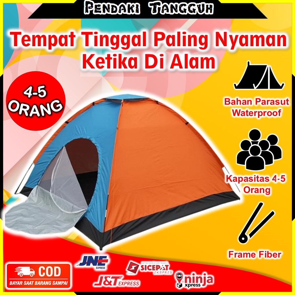 Jual Tenda Camping Camp Kemping Dome Single Layer 2P / 2 Orang Anti Air