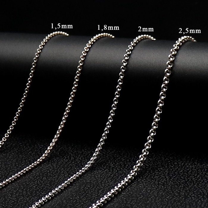 Jual Rantai Perak 925 Rolo Size 1.5 mm - 2.5 mm | Bahan Perhiasan