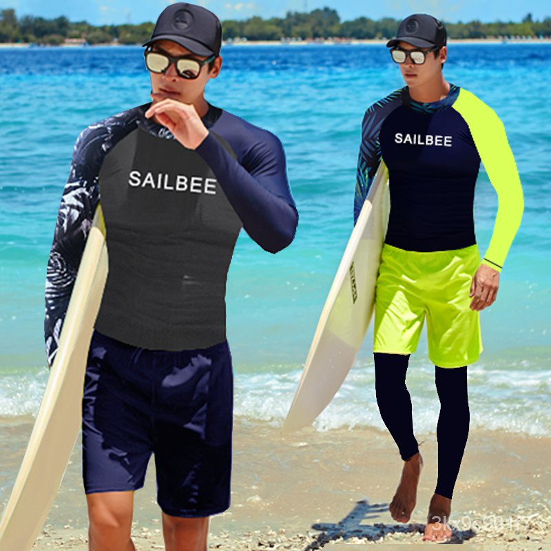 Jual SAILBEE Men UV Protect Swimwear Long Sleeve Swimsuit Mens