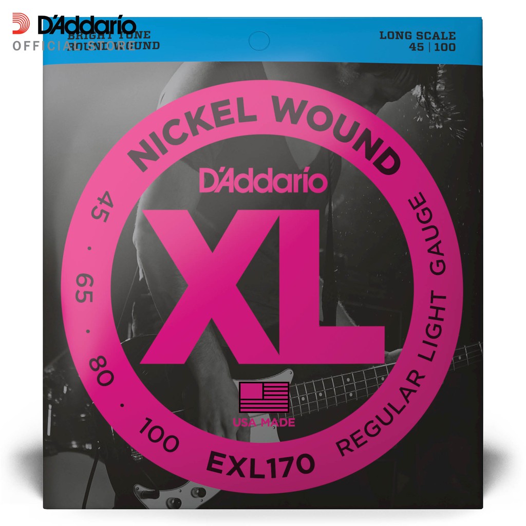 Jual D'Addario EXL170 Nickel Wound Bass Guitar Strings, Light, 45-100 ...