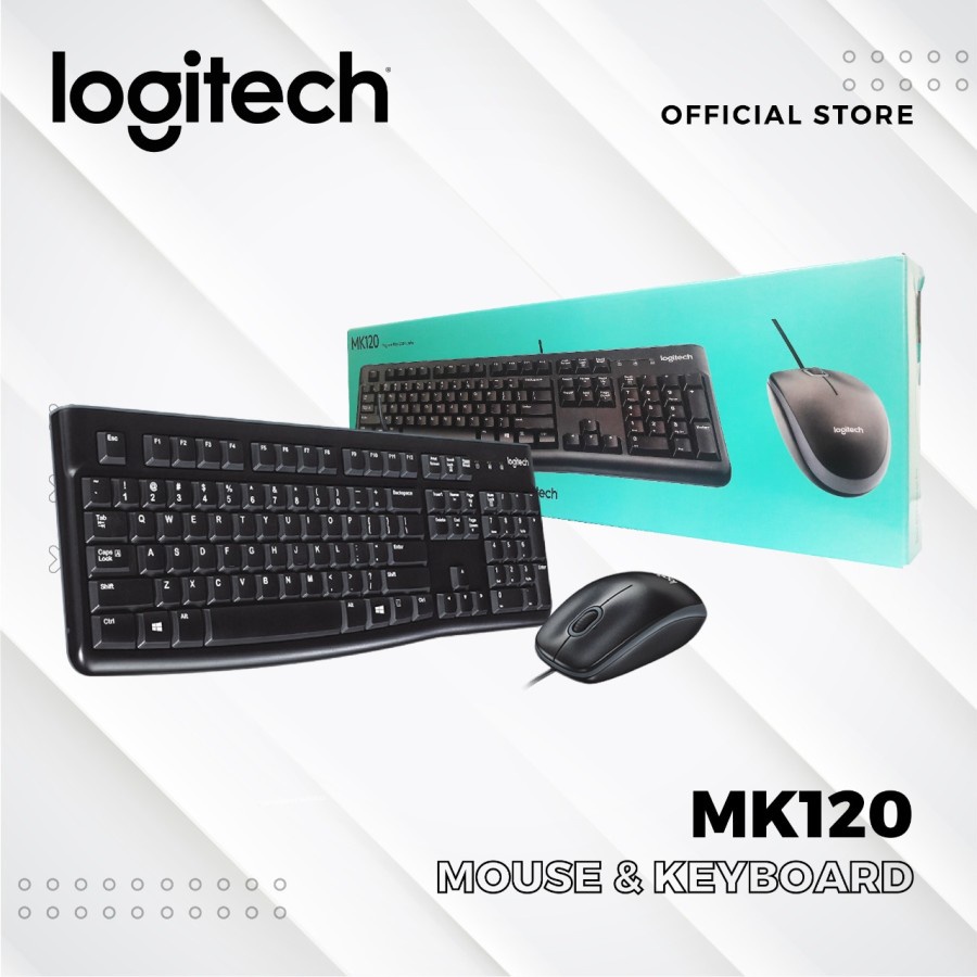 Jual LOGITECH MK120 COMBO KEYBOARD MOUSE USB | Shopee Indonesia