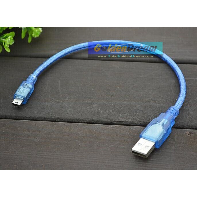 Jual Kabel Data USB A to Mini USB B Male Cable Biru Phone Arduino Nano ...