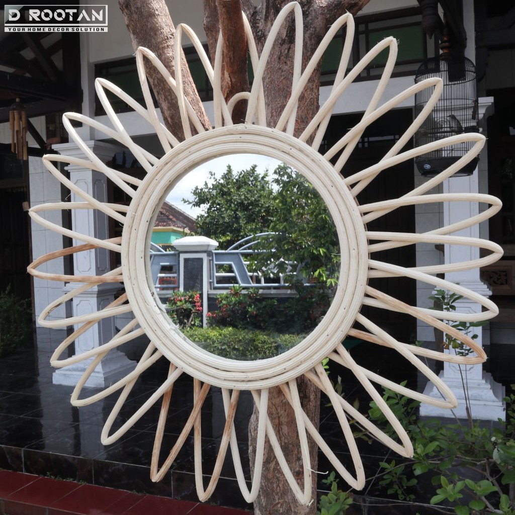 Jual CERMIN DINDING KACA BULAT ROTAN WALLDECOR FRAME KACA ROTAN ...