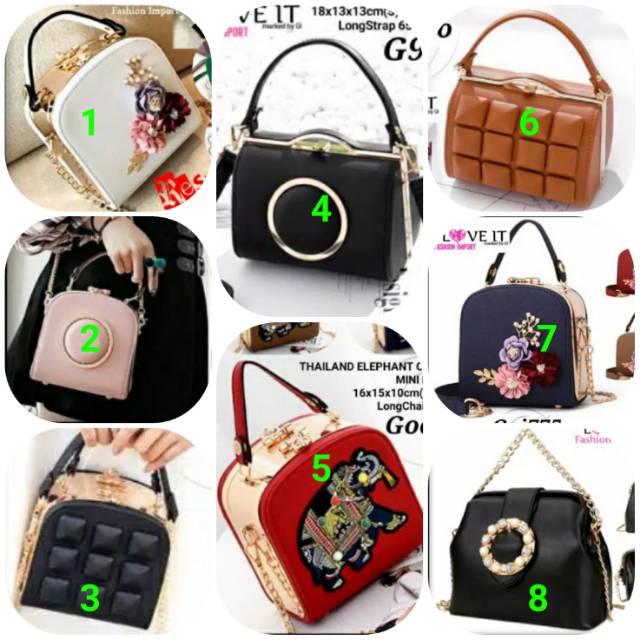 Jual Gij. TAS DOCTOR MINI KECIL HAND BAG RANTAI BUNGA RUBIC FLOWER ...