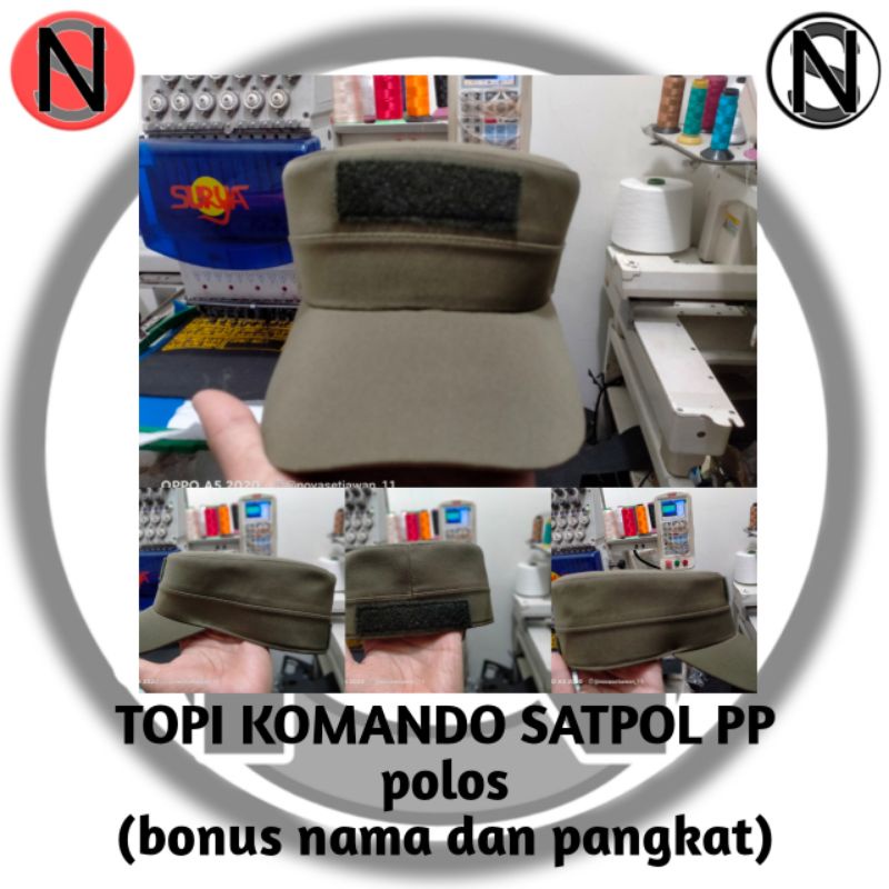 Jual topi komando satpol pp polos (bonus nama + pangkat) | Shopee Indonesia