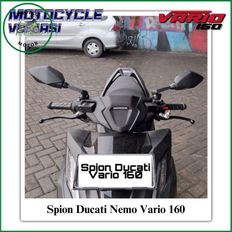 Jual Spion Ducati Vario 160 Tangkai pendek Kaca Putih adv 160 Vario 160