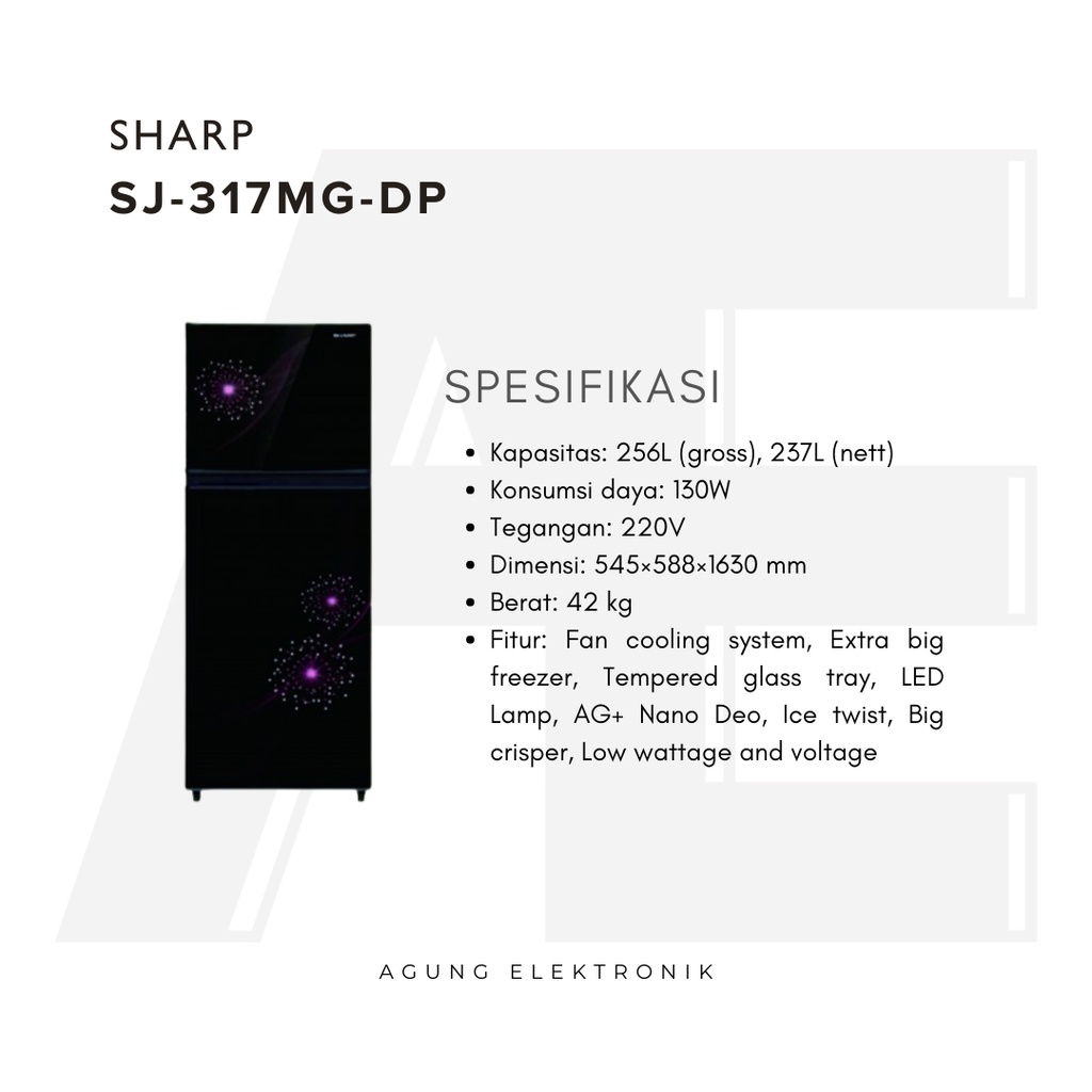 Jual Kulkas Sharp SJ-317MG-DP | Shopee Indonesia