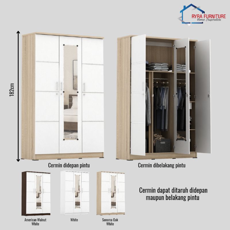 Jual Lemari Pakaian 3 Pintu Lemari Pakaian Minimalis Lemari Pakaian