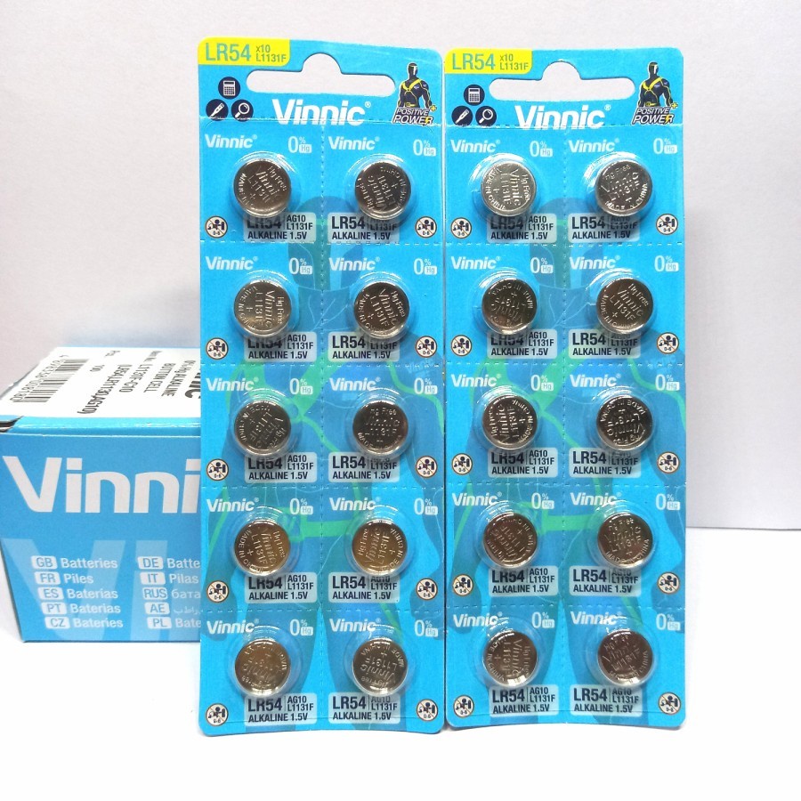 Jual Baterai VINNIC Battery LR1131F AG10 LR54 1 5V Shopee Indonesia