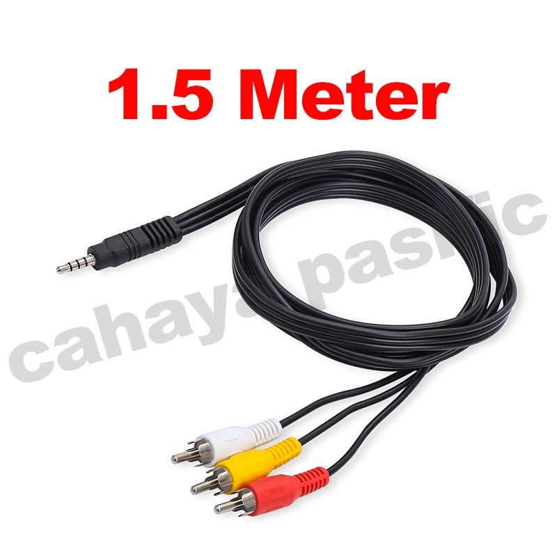 Jual Kabel Audio Video 3-1 / AV to 3 RCA / Kabel 1 ke 3 RCA / 1.5M ...