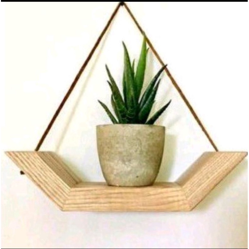 Jual Rak Gantung Hexagonal/Rak Gantung Tali/Ambalan dinding gantung