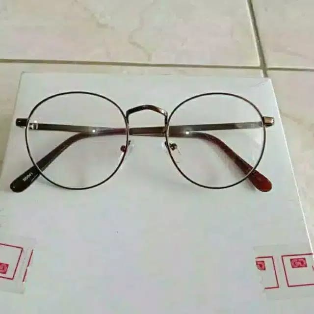 Jual Oval Hitam Kacamata Retro Style Pria Dan Wanita Lensa Transparan ...