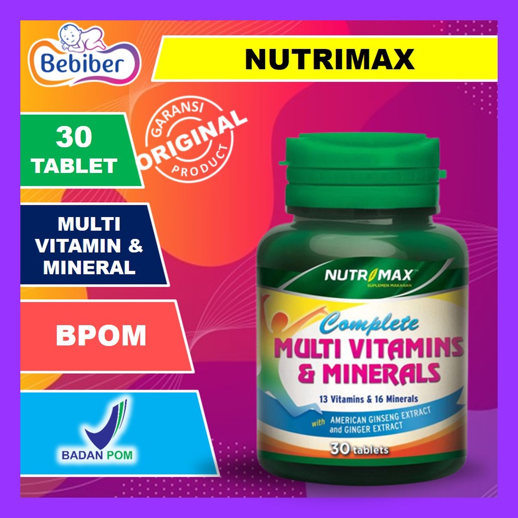 Jual NUTRIMAX Complete Multivitamins & Minerals Isi 30 Tablet - Multi ...