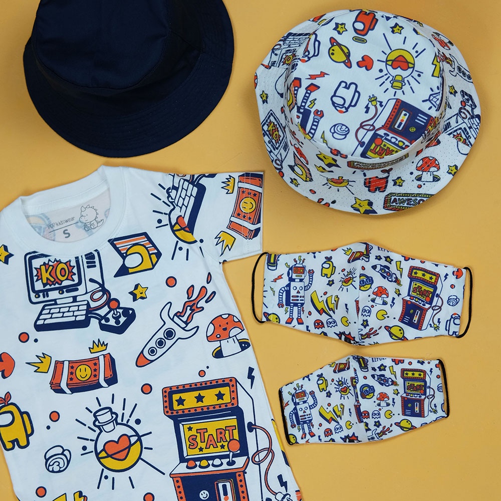 Jual Pop Kidswear Game Time Couple Hat - topi reversible anak dewasa ...