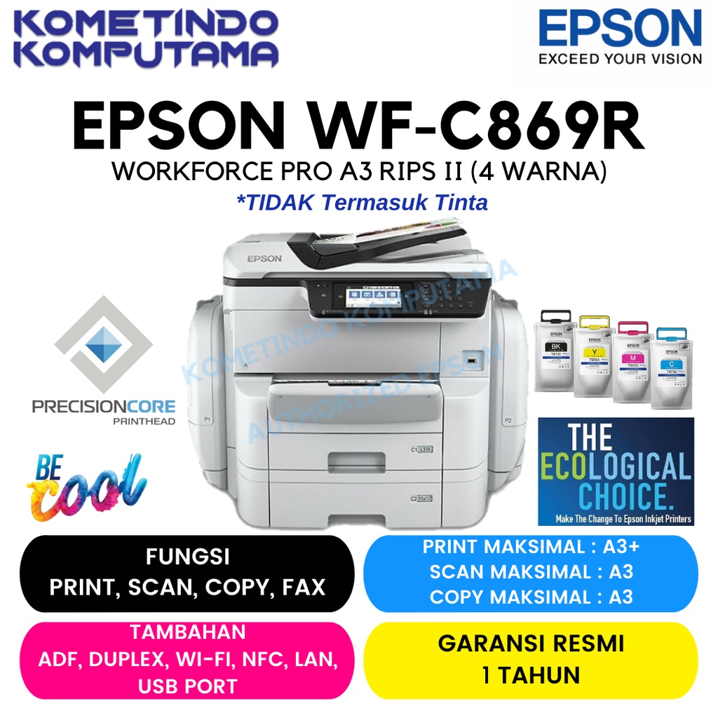 Jual C869R Epson WorkForce Pro WF-C869R / With 2X Opsional Cassette ...