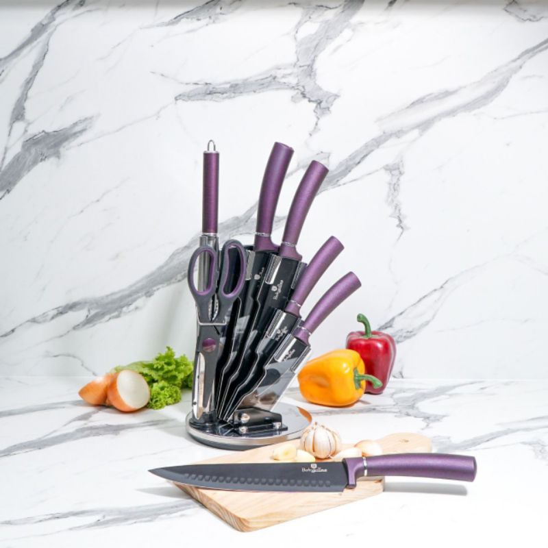 Berlinger Haus 8-Piece Knife Set w/ Acrylic Stand Purple Collection